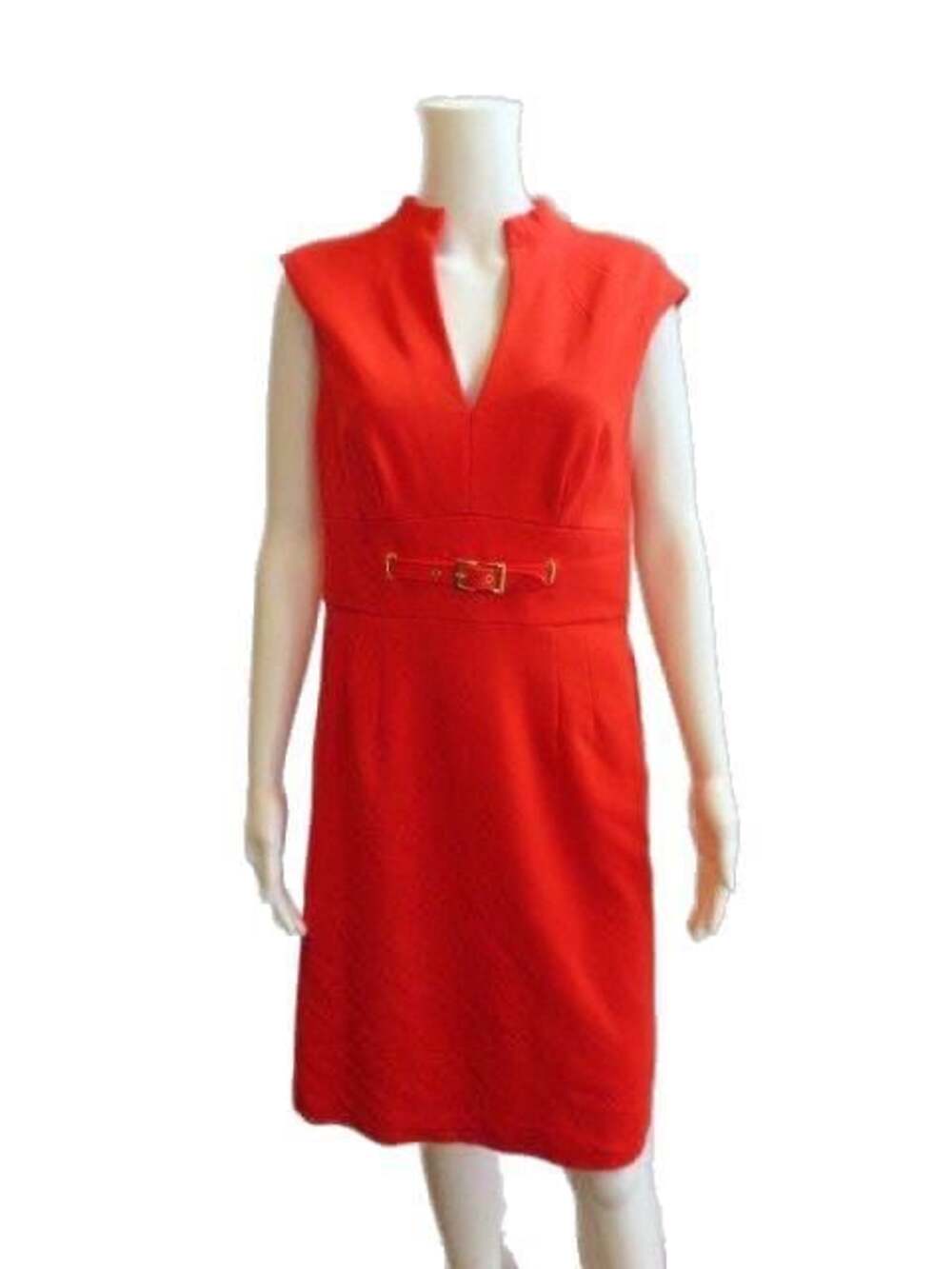 Trina Turk Orange Sleeveless Belted Sheath Dress Size 8